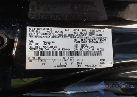 2014 Ford Focus Se z USA, uszkodzony, nr VIN 1FADP3F27EL141408